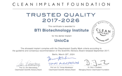 BTI Biotechnology Institute UnicCa — Certificate